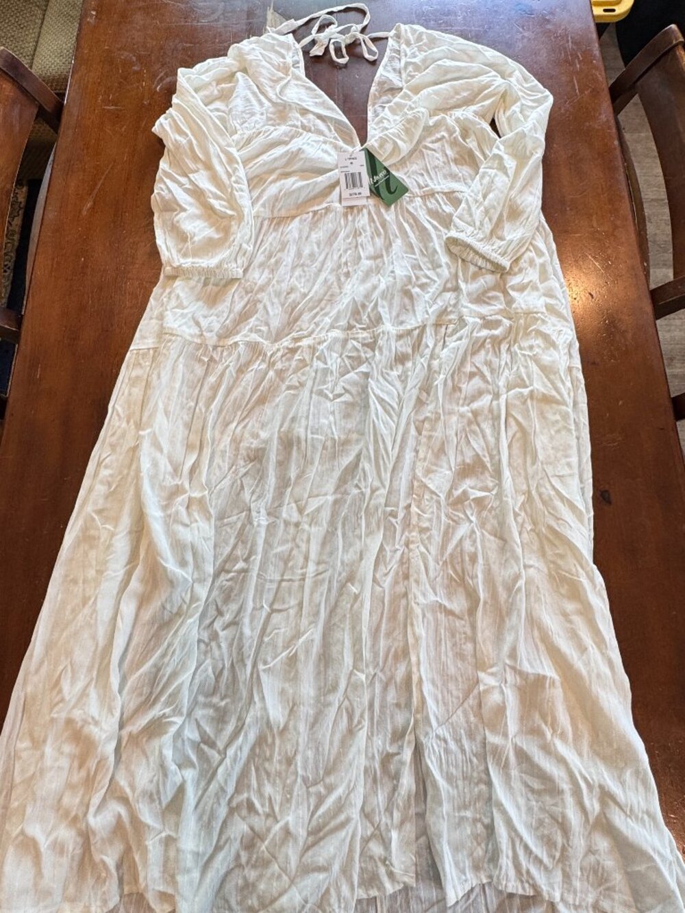L*Space White Tiered Maxi Dress Cover-Up Size M NWT